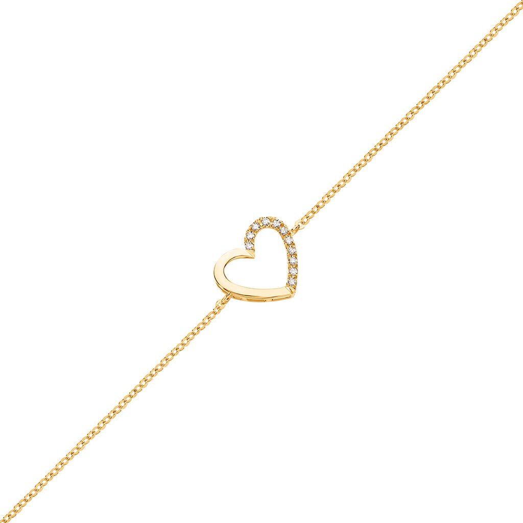 SORELLE Damen Armband Gold 585 (14 Karat) Diamant Weiß 0,04 ct Herz - Armbänder mit Anhänger Damen | OROVIVO