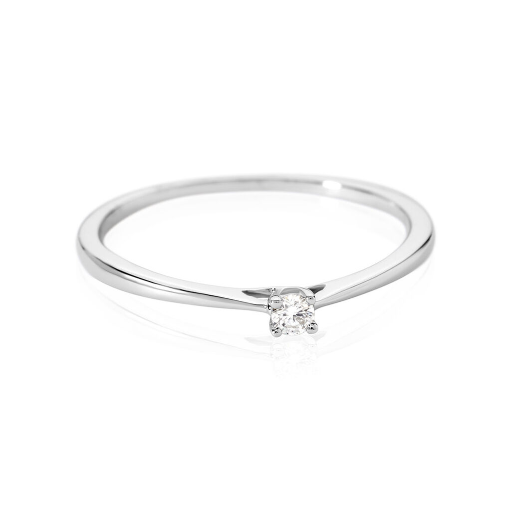 VICTORIA Damen Ring Wei&szlig;gold 585 (14 Karat) Diamant Wei&szlig; 0,060 ct