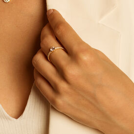 Damenring Messing 18 Karat vergoldet Zirkonia - Ringe mit Stein Damen | OROVIVO