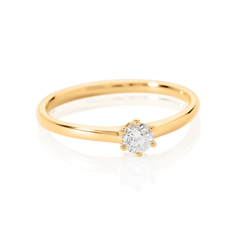 MONOPOLI Damen Ring Gold 585 (14 Karat) Diamant Wei&szlig; 0,26 ct - Verlobungsringe Damen | OROVIVO