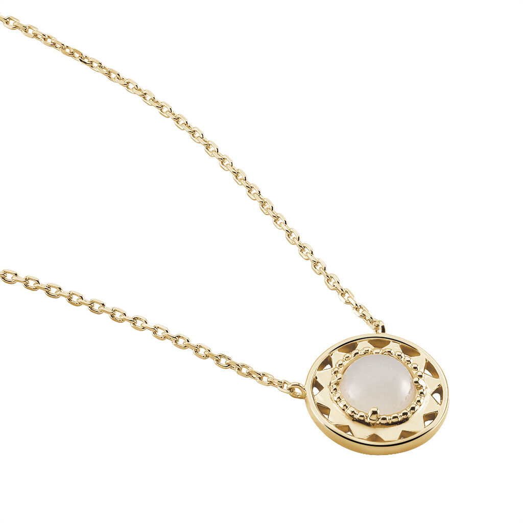 Collier Plaque Or Li-nei Ovale Pierre De Lune - Spannringe Damen | OROVIVO