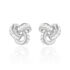 ALBANNE KNOTEN 3 Damen Ohrstecker Silber 925 Strass Wei&szlig; Spirale