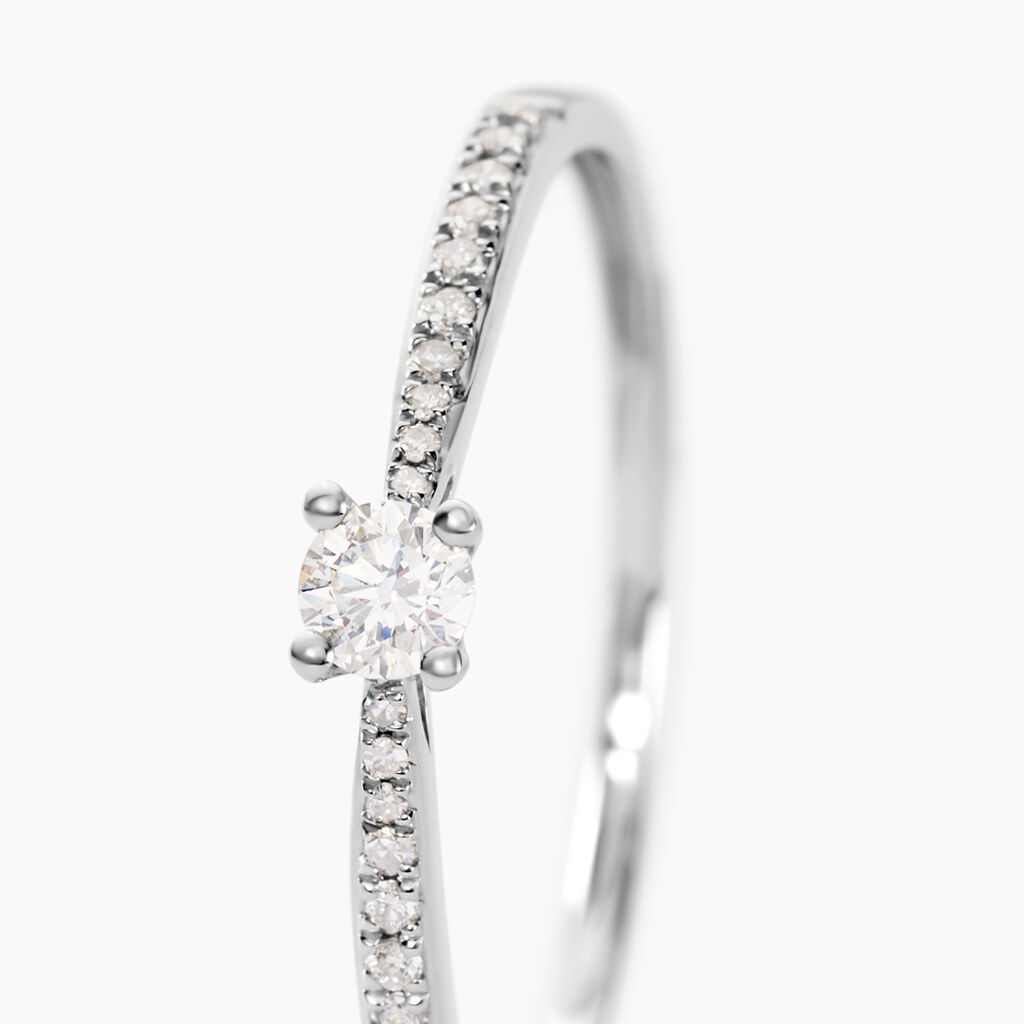 Bague Solitaire Hemera Or Blanc Diamant - Spannringe Damen | OROVIVO