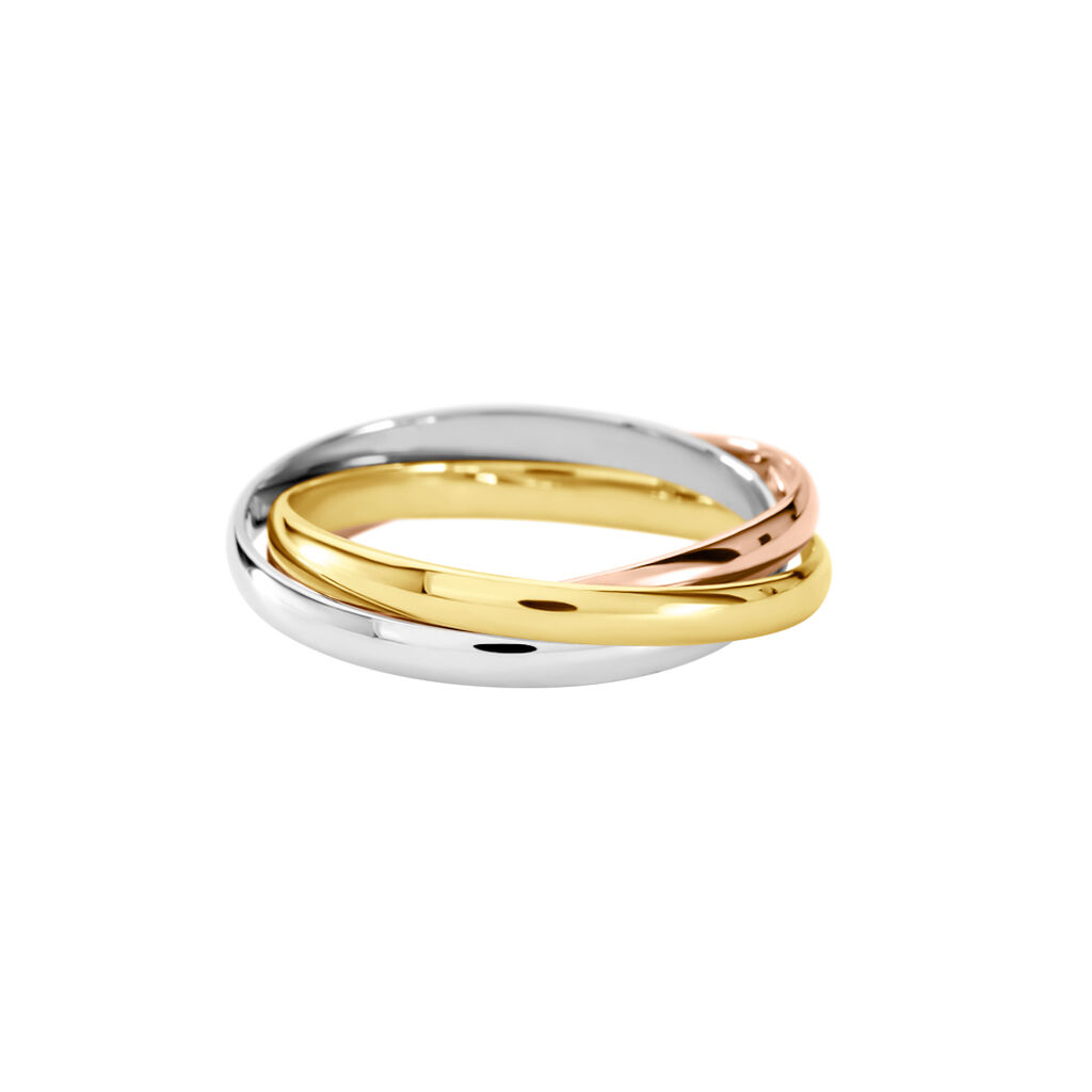 Damen Ring Gold Tricolor Gelb/Silber/Roségold 585 Triple - Ringe Damen | OROVIVO