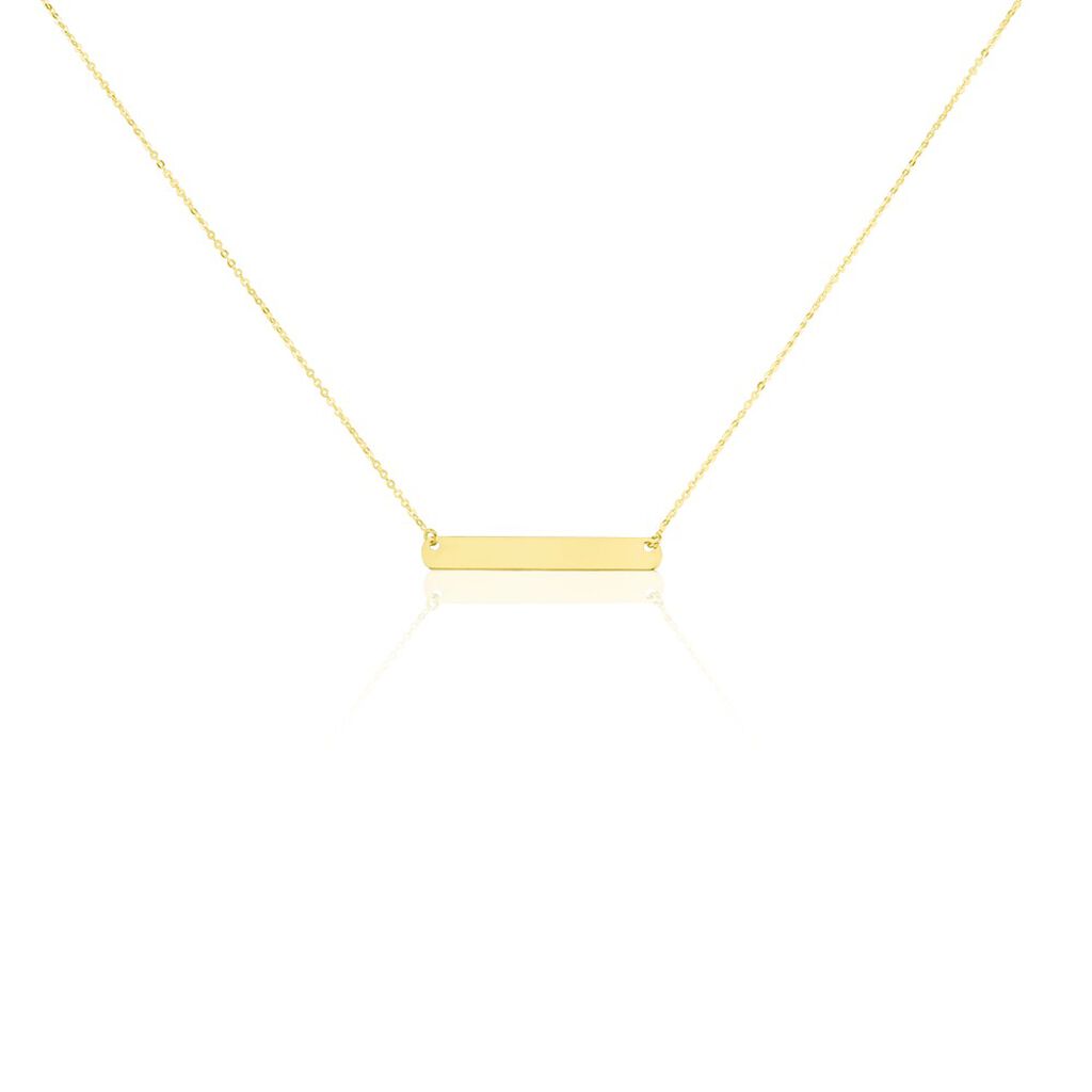 Esja Gravur Damen Collier Gold 375 (9 Karat) Balken B 0,2 mm, Collier ohne Stein