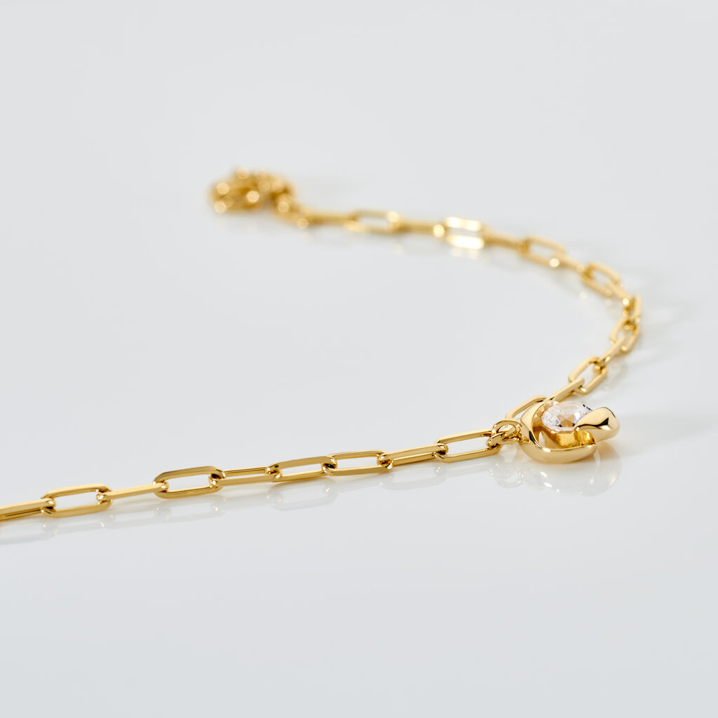 LUCY Damen Armband Silber vergoldet 925 Zirkonia Wei&szlig; 0,400 ct Blume