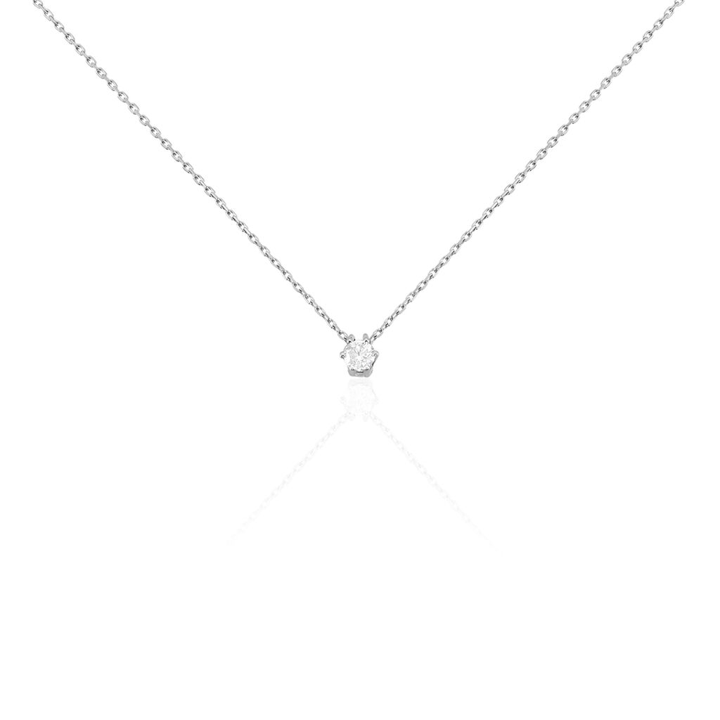 ROME Damen Collier Wei&szlig;gold 375 (9 Karat) Diamant Wei&szlig; 0,2 ct