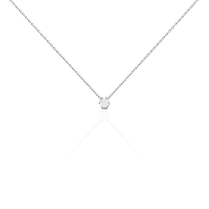 ROME Damen Collier Wei&szlig;gold 375 (9 Karat) Diamant Wei&szlig; 0,2 ct - Halsketten Damen | OROVIVO