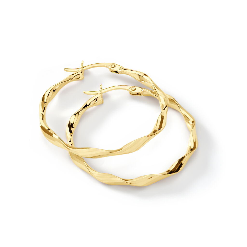 Damen Creolen Gold 375 Oval Twist 28,5cm 25,00mm - Creolen Damen | OROVIVO