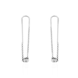 Damen Ohrstecker Lang Silber 925 Kugel - Ohrstecker lang Damen | OROVIVO