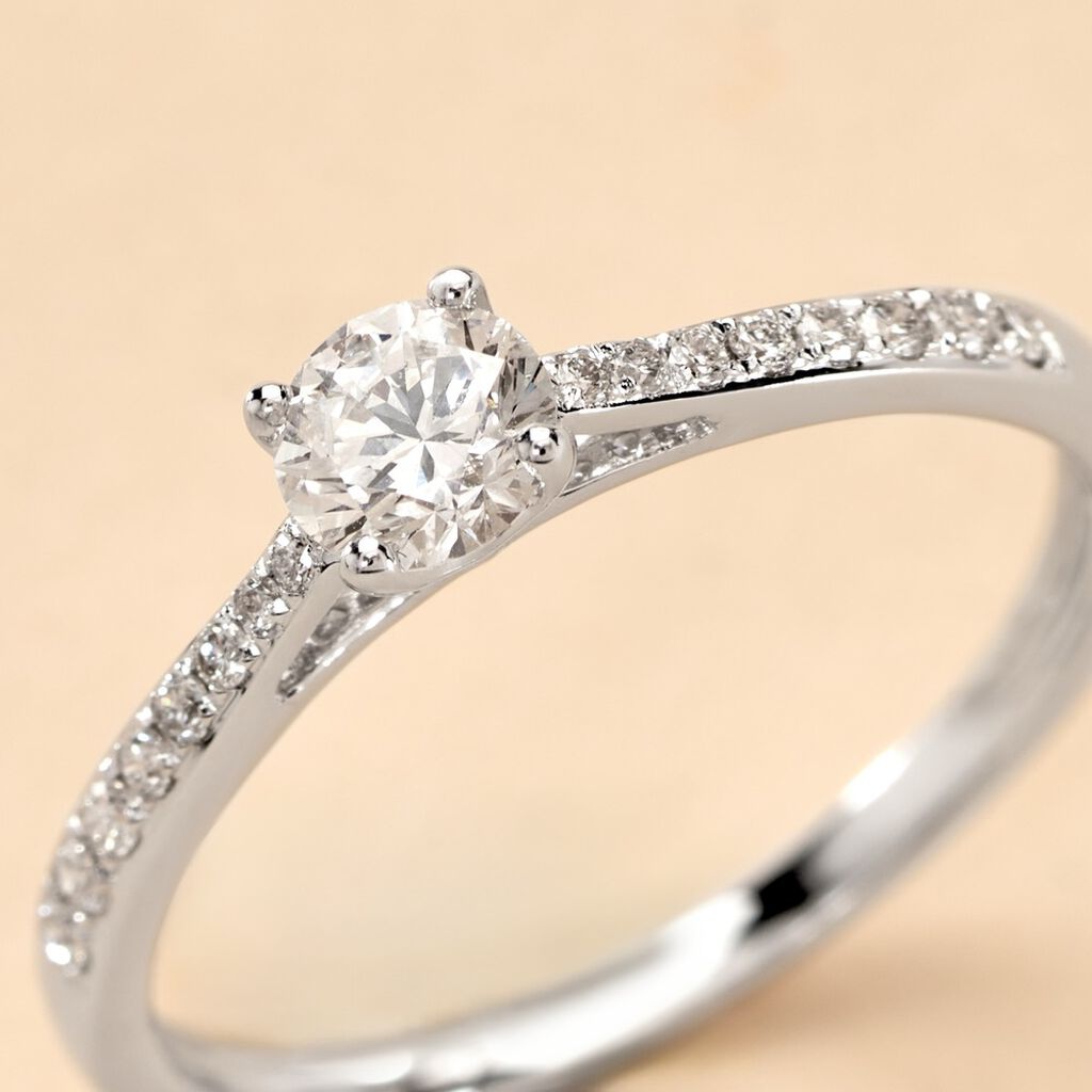 Solitaire Or Weiss Laetitia Diamant Synthetique - Spannringe Damen | OROVIVO