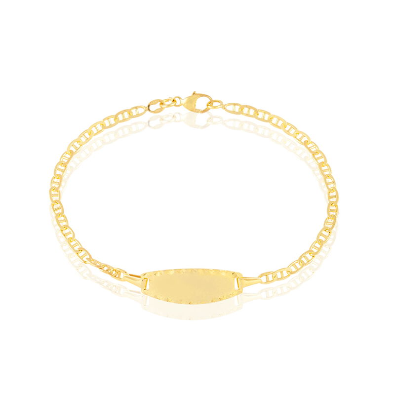 Bracelet Identité Fanelia Maille Marine Or Jaune - Spannringe Kinder | OROVIVO