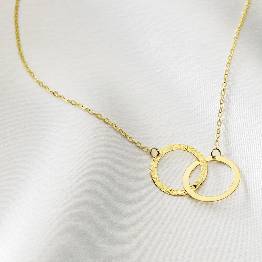 Damen Collier Gold 375 (9 Karat) Doppelkreis