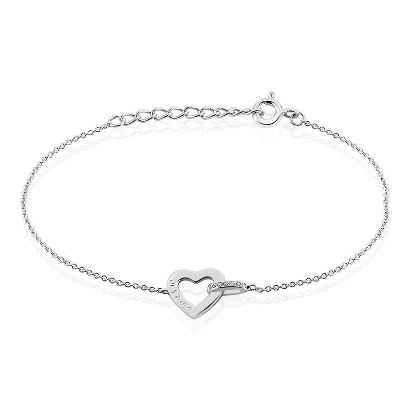 Bracelet Argent Rhodie Elanda Motif Cœur - Spannringe Damen | OROVIVO