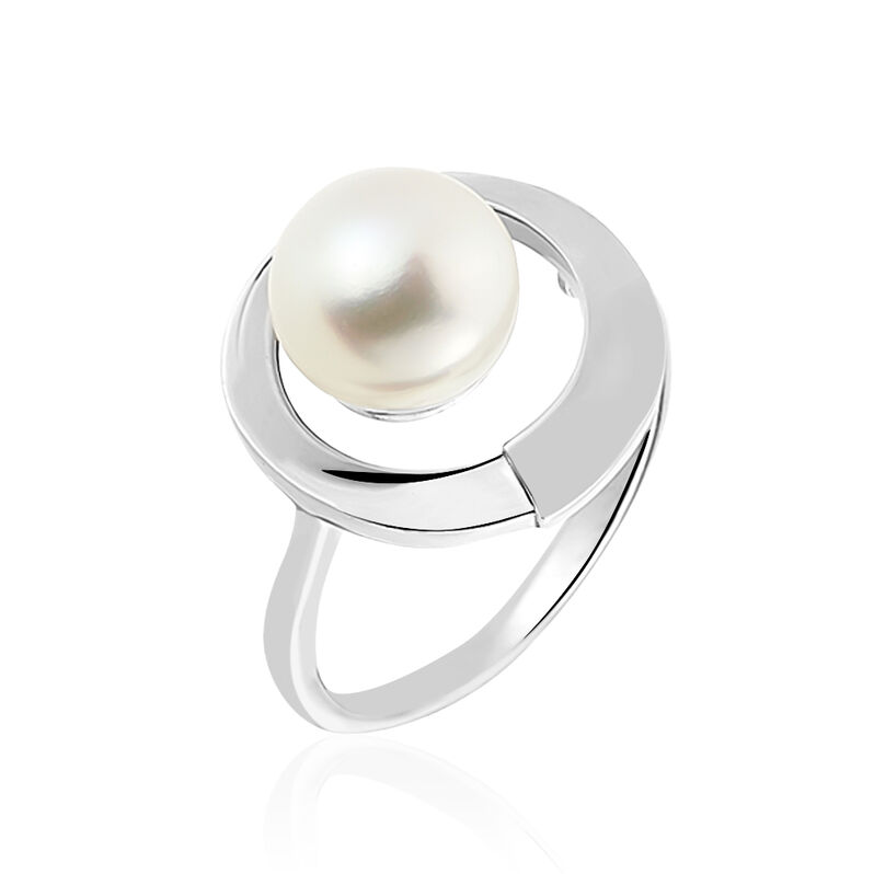 Bague Argent Blanc Perle D'imitation - Spannringe Damen | OROVIVO