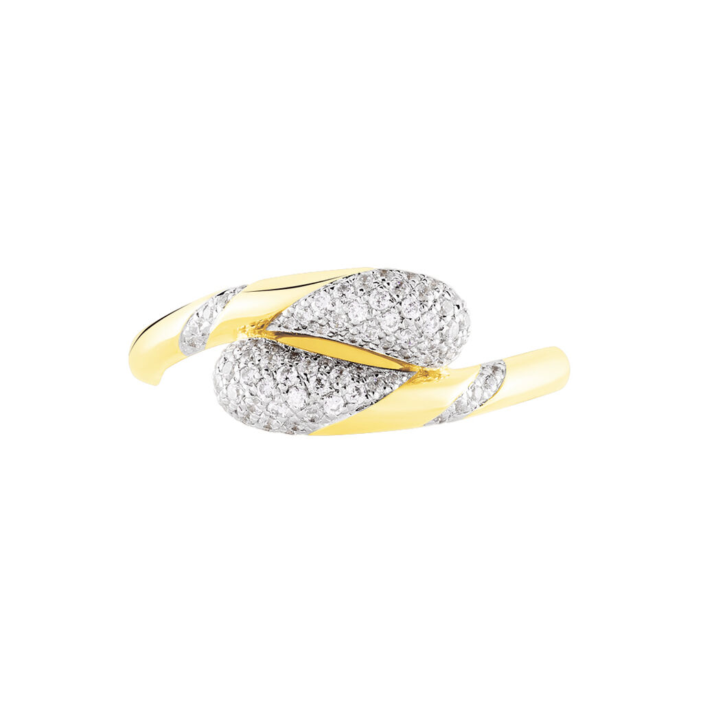 DORIE Damen Ring Gold 375 (9 Karat) Zirkonia Wei&szlig;