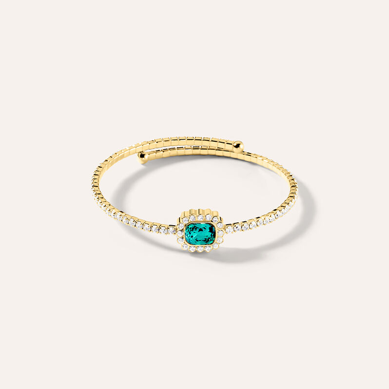 Bangle Romantic Shine Metallo Dorato Cristallo - Spannringe Damen | OROVIVO