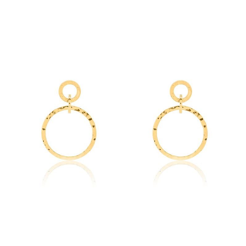 Boucles D'oreilles Pendantes Oia Acier Jaune - Spannringe Damen | OROVIVO