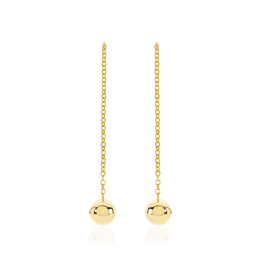 JULE Damen Ohrringe Lang Silber vergoldet 925 Ball