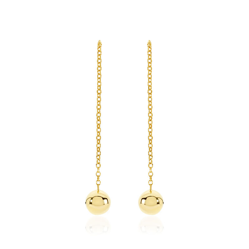 JULE Damen Ohrringe Lang Silber vergoldet 925 Ball - Ohrringe Damen | OROVIVO