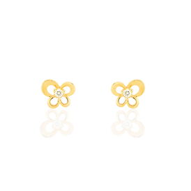 Damen Ohrstecker Gold 375 Zirkonia Schmetterling Eleanor - Ohrstecker Familie | OROVIVO