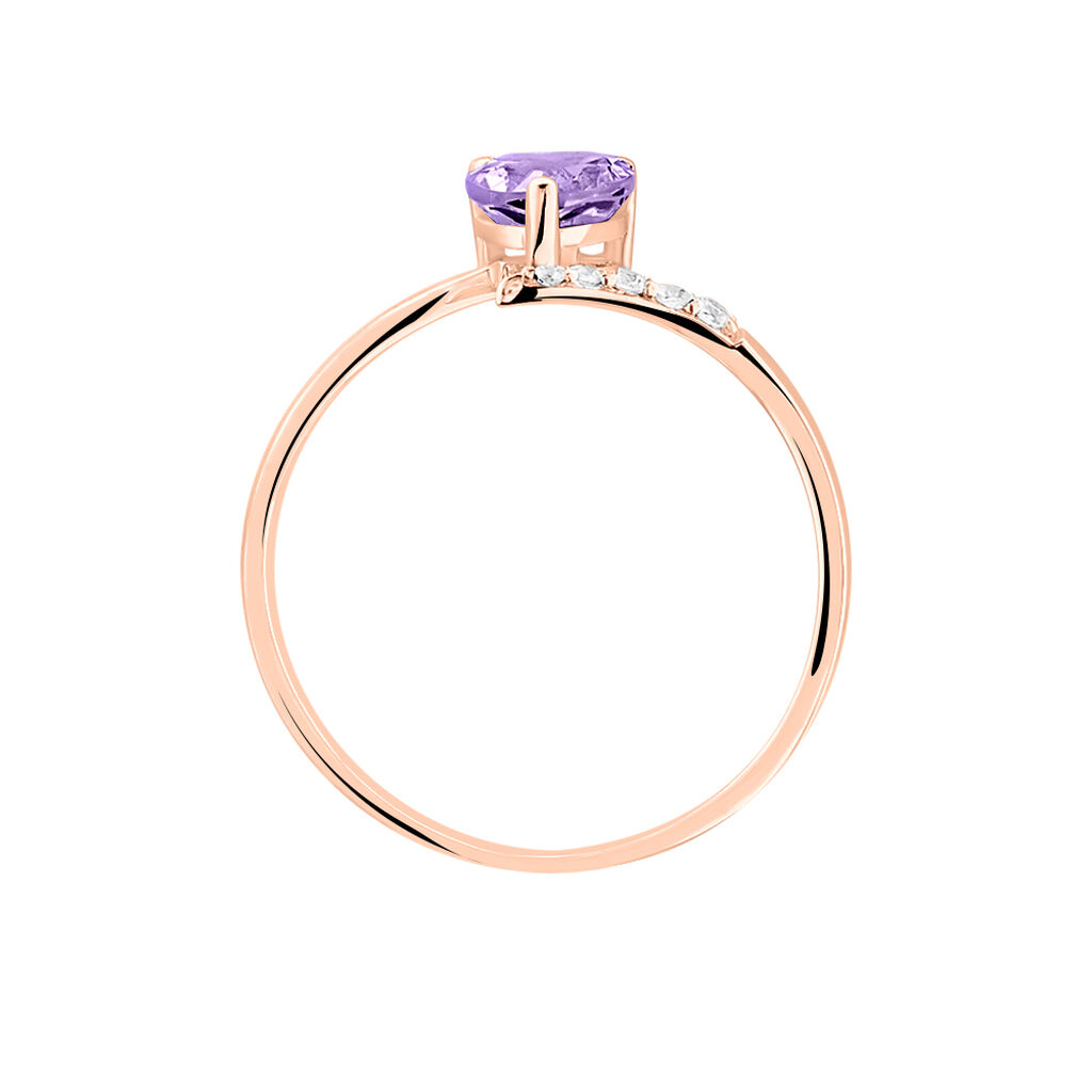 Bague Eva Or Rose Amethyste Et Diamant - Spannringe Damen | OROVIVO