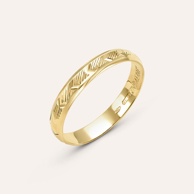 Fede Classica Diamantata 3 mm Oro Giallo - Spannringe Damen | OROVIVO