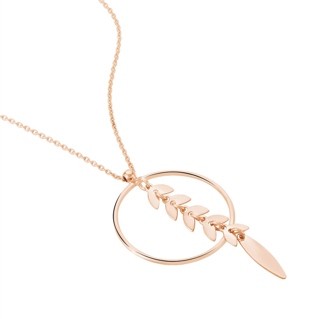 AUXANNE Damen Collier Silber rosevergoldet 925 Blatt
