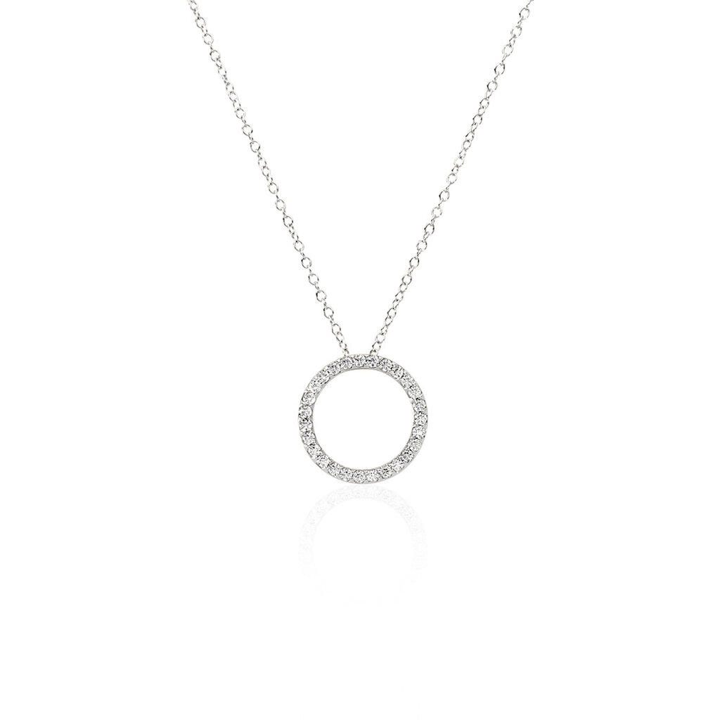Thumbnail - LILYANA Damen Collier Silber 925 Zirkonia Weiß 0,68 ct Kreis, Collier mit Stein