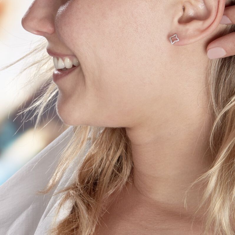 Boucles D'oreilles Pendantes Or Jaune Oxyde De Zirconium - Spannringe Damen | OROVIVO