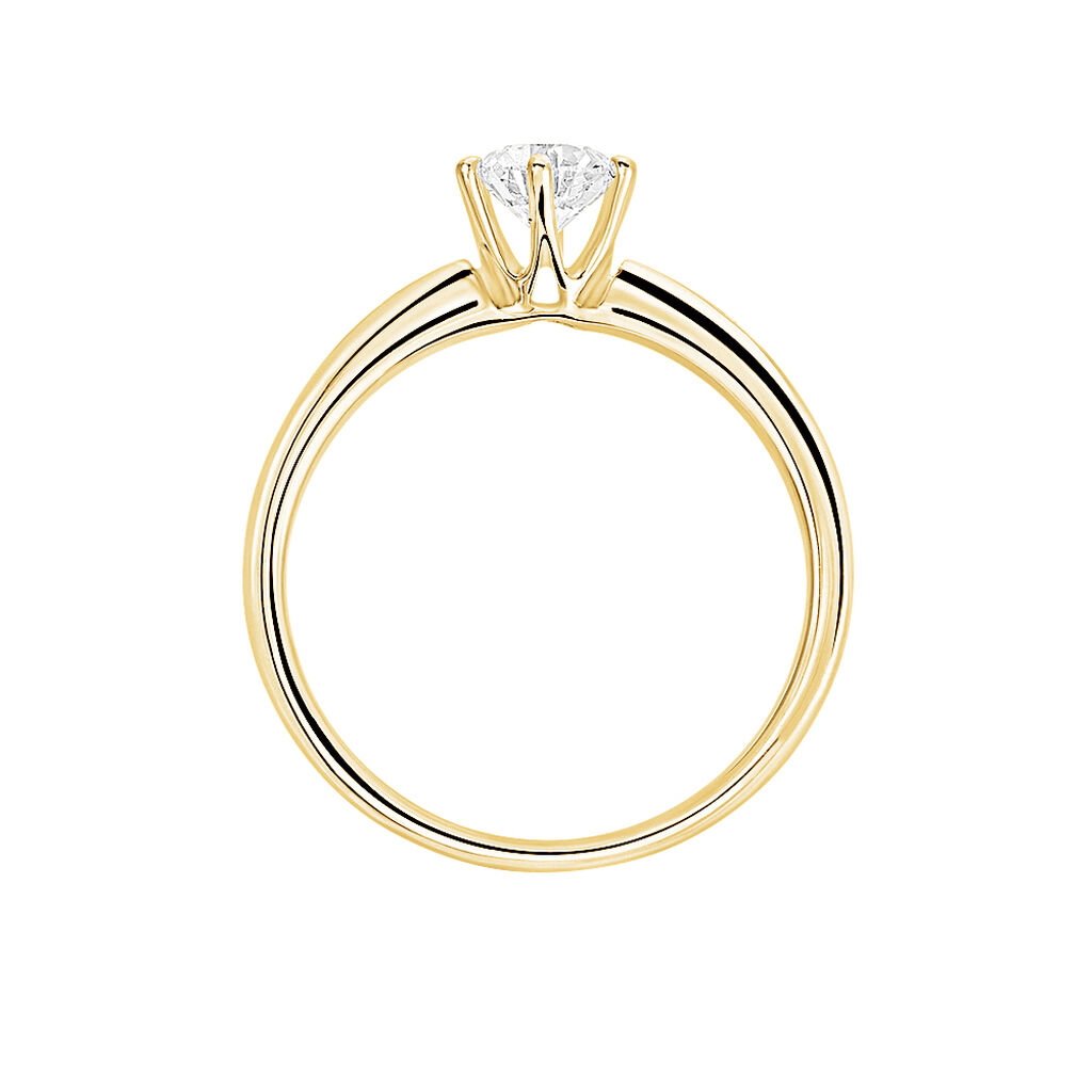 Solitaire Or Jaune Et Diamant - Spannringe Damen | OROVIVO