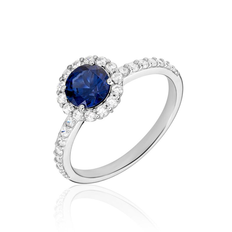 CAMILLA Damen Ring Silber 925 Andere Steine Blau 0,95 ct Kreis - Solit&auml;rringe Damen | OROVIVO