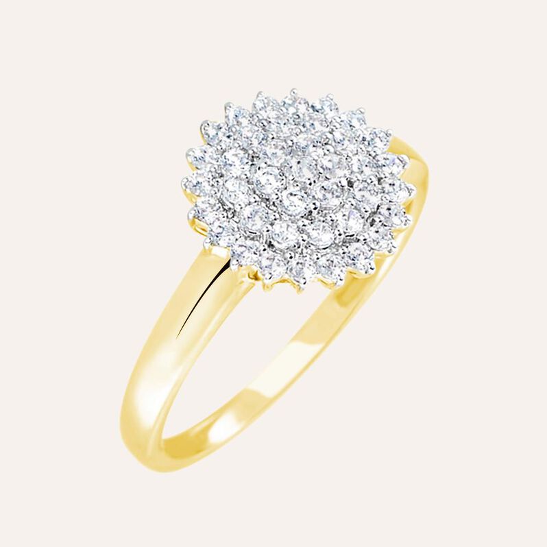 Anello Solitario Claire Oro Giallo Cubic Zirconia - Spannringe Damen | OROVIVO