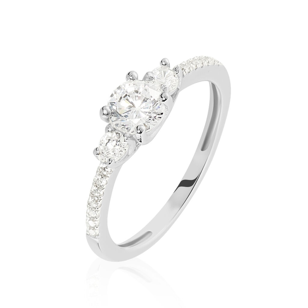 Damenring Silber 925 Zirkonia Triologie Mallory - Hochzeitsringe Damen | OROVIVO