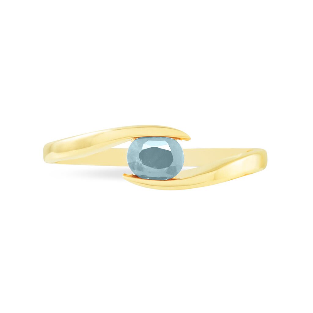 Bague Camilia Or Jaune Aigue Marine - Spannringe Damen | OROVIVO