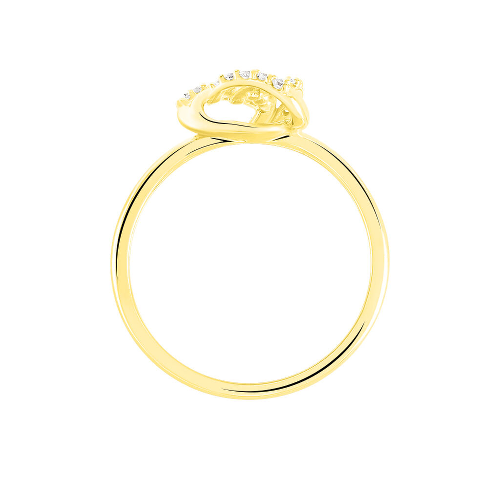 NODE Damen Ring Gold 375 (9 Karat) Diamant Wei&szlig; 0,1 ct