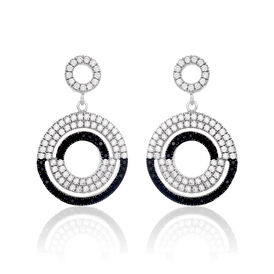 Damen Ohrstecker Lang Silber 925 Zirkonia Kreis - Ohrstecker lang Damen | OROVIVO