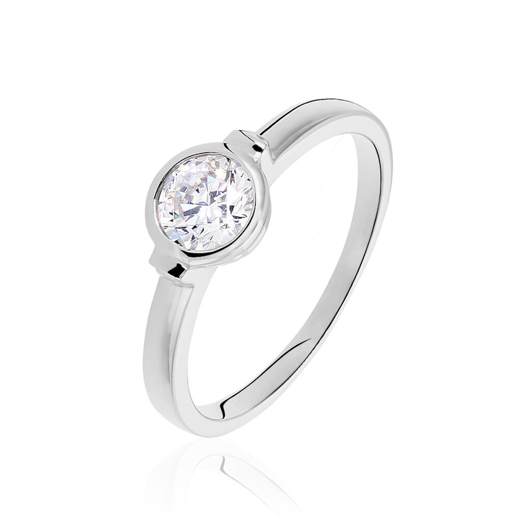 Damen Ring Silber 925 Zirkonia Weiß 1 ct, Ring mit Stein