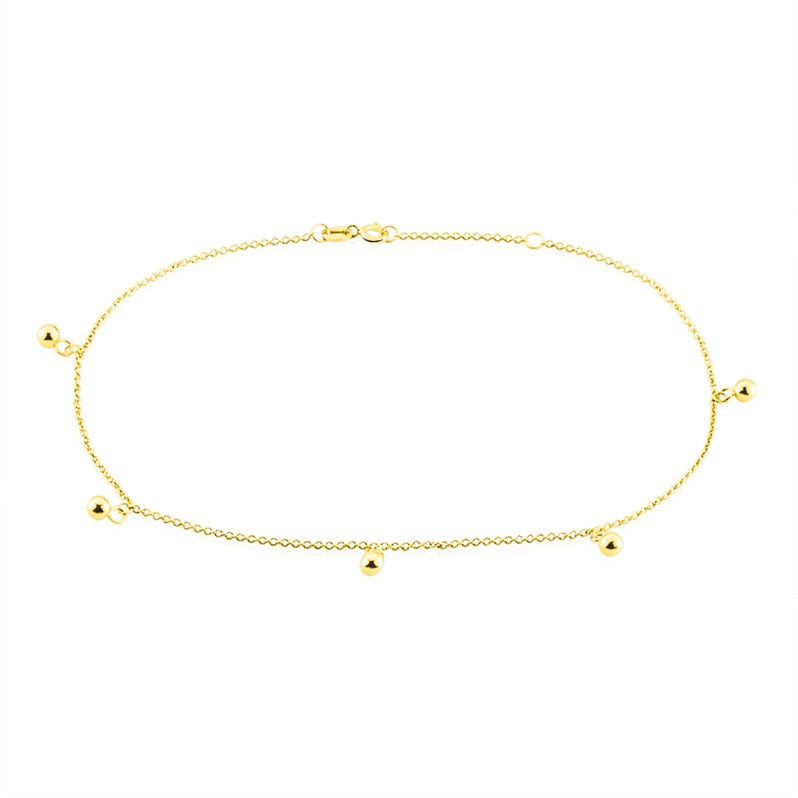 Damen Fu&szlig;kette Gold 375 (9 Karat) Ball B 0,2 mm - F&uuml;r Partnerin Damen | OROVIVO