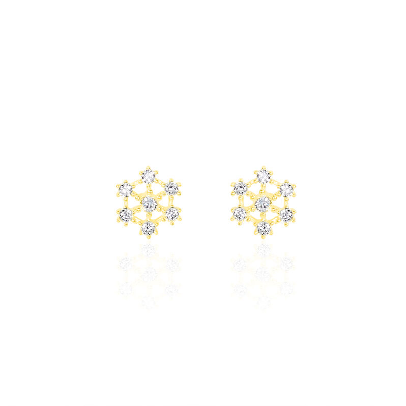 EILEEN FLOCKE Damen Ohrstecker Gold 375 (9 Karat) Zirkonia Wei&szlig; 1,55 ct Schneeflocke - Ohrstecker Damen | OROVIVO
