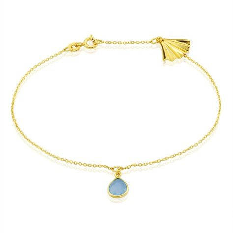 Damen Armkette Silber vergoldet 925 Chalzedon Blau Sinaya - Armketten Damen | OROVIVO
