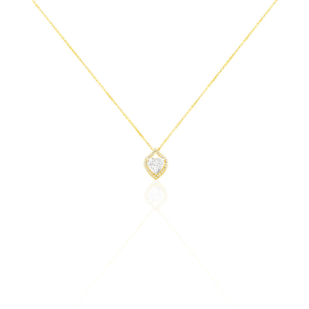 Damen Collier Gold 375 Zirkonia Herz Herz - Halsketten Damen | OROVIVO