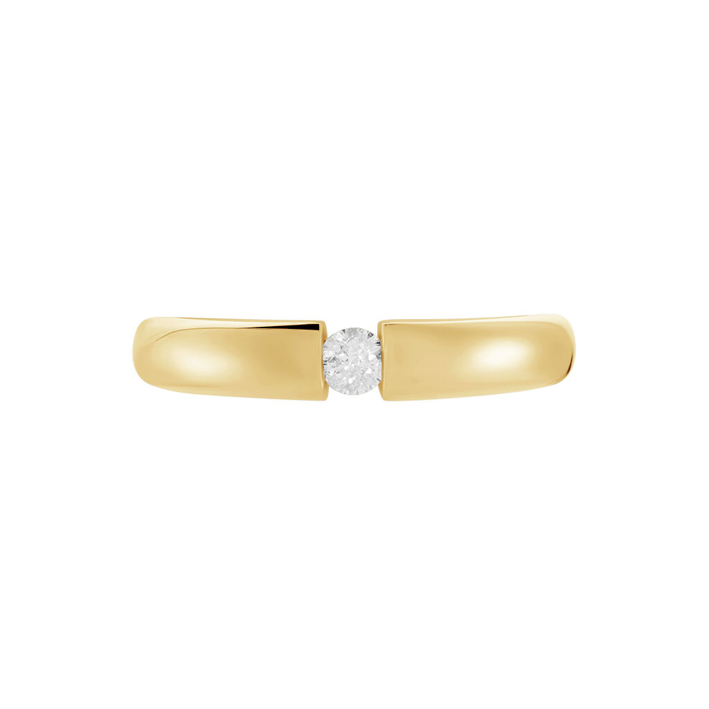 Lisboa Damen Ring Gold 375 (9 Karat) Diamant Wei&szlig; 0,1 ct