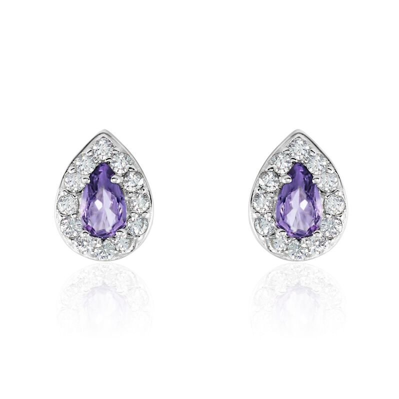 Boucles D'oreilles Puces Argent Rhodié Tania Oxydes De Zirconium - Spannringe Damen | OROVIVO