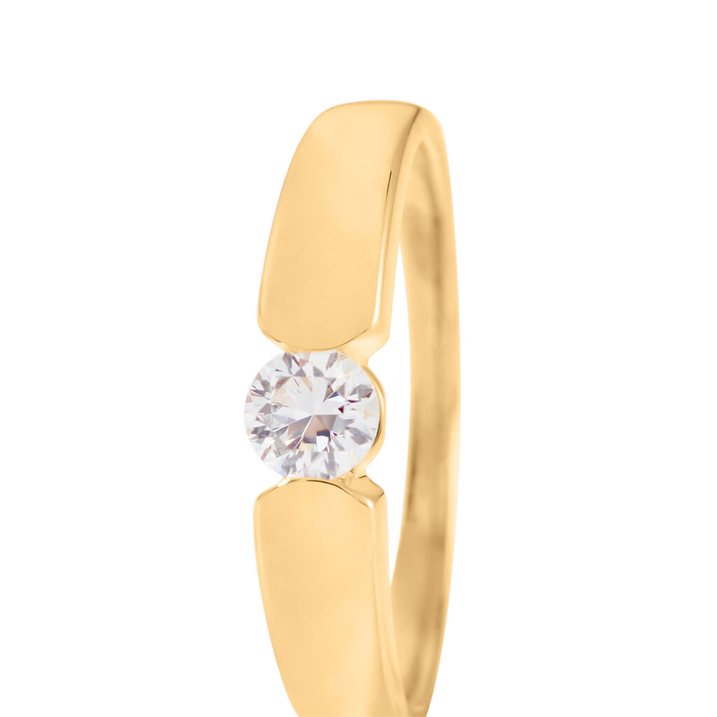 SANINA Damen Ring Gold 585 (14 Karat) Diamant Wei&szlig; 0,25 ct B 3,8 mm