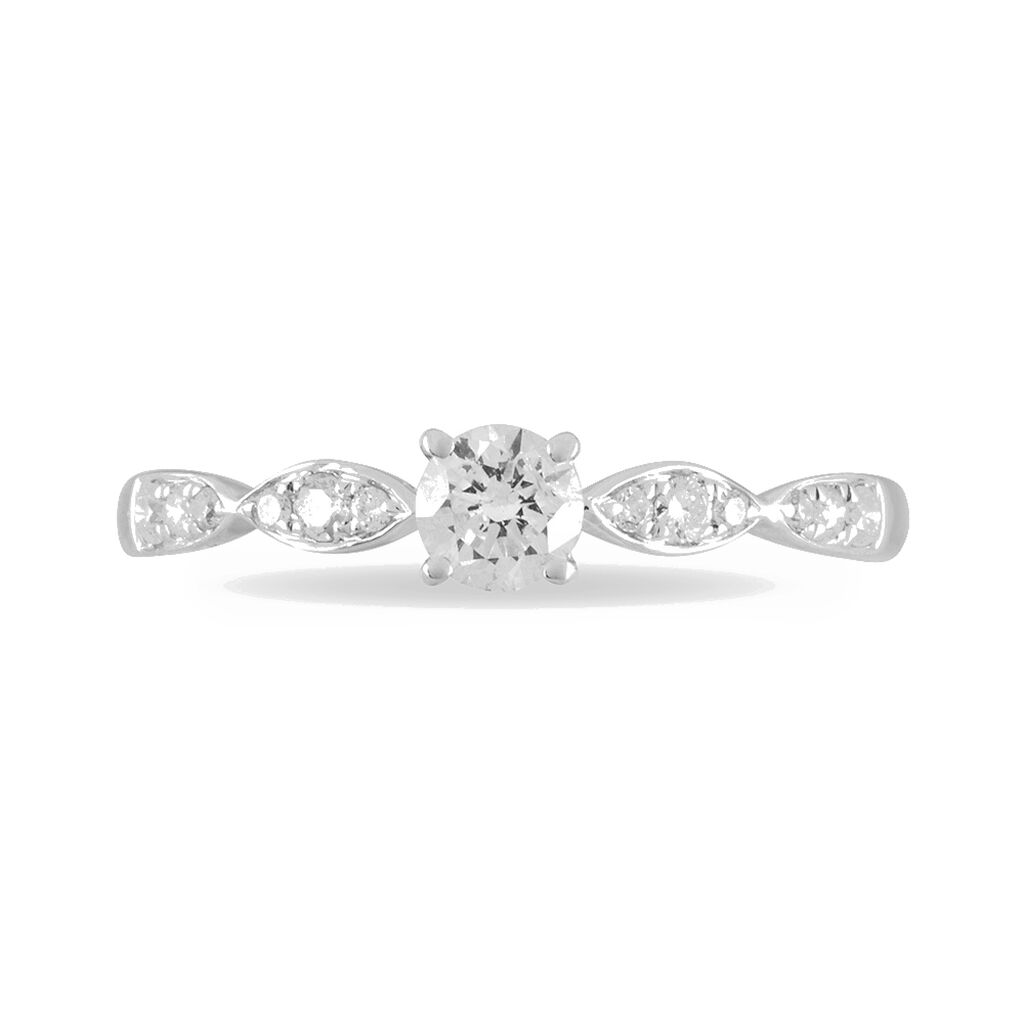 Bague Solitaire Etoile Or Blanc Diamant - Spannringe Damen | OROVIVO