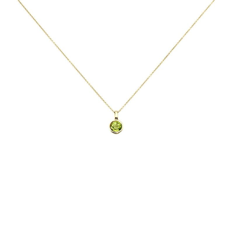 SOLEIA Damen Collier Gold 375 (9 Karat) Peridot Gr&uuml;n 1,28 ct Oval - Halsketten Damen | OROVIVO
