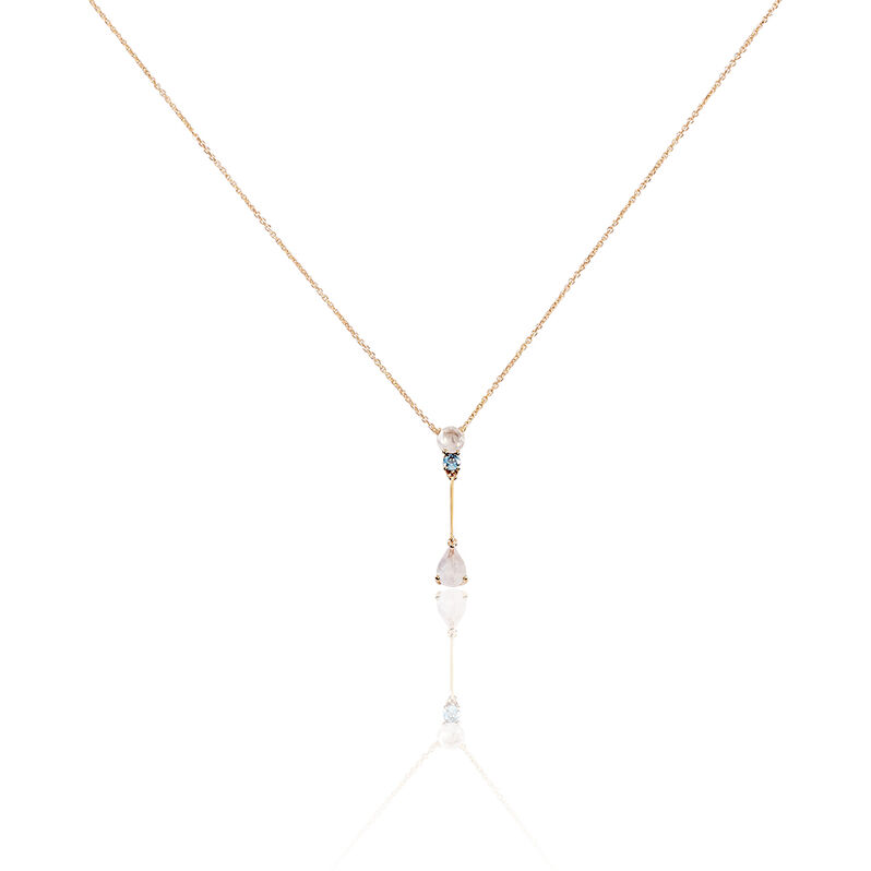 Collier Belen Or Rose Topaze Et Quartz - Spannringe Damen | OROVIVO