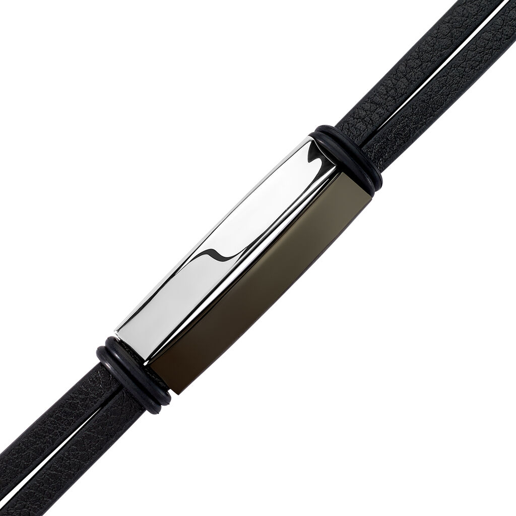 RUPERT Herren Armband Edelstahl Bicolor Silber/Schwarz