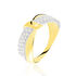 Damen Ring Gold Bicolor 375 (9 Karat) Zirkonia Wei&szlig; B 19 mm